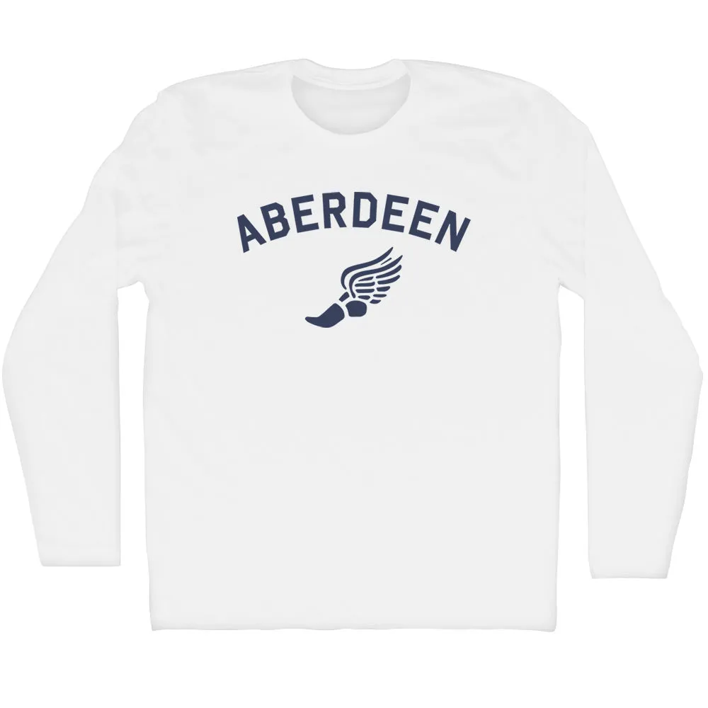Aberdeen Running Track Winged Foot Adult Cotton Long Sleeve T-shirt