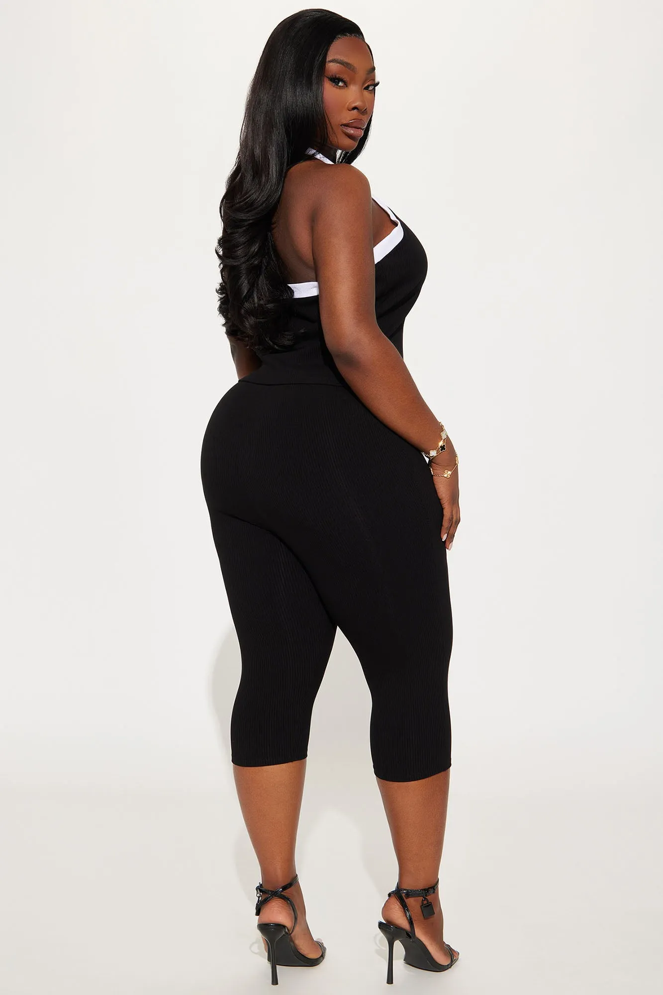 Aisha Snatched Pant Set - Black/White