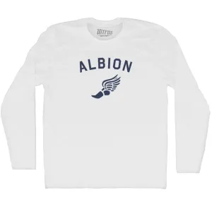 Albion Running Track Winged Foot-Adult Cotton Long Sleeve T-shirt