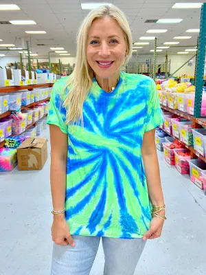Blue Hawaii Twist Tie-Dye Tee - Blank