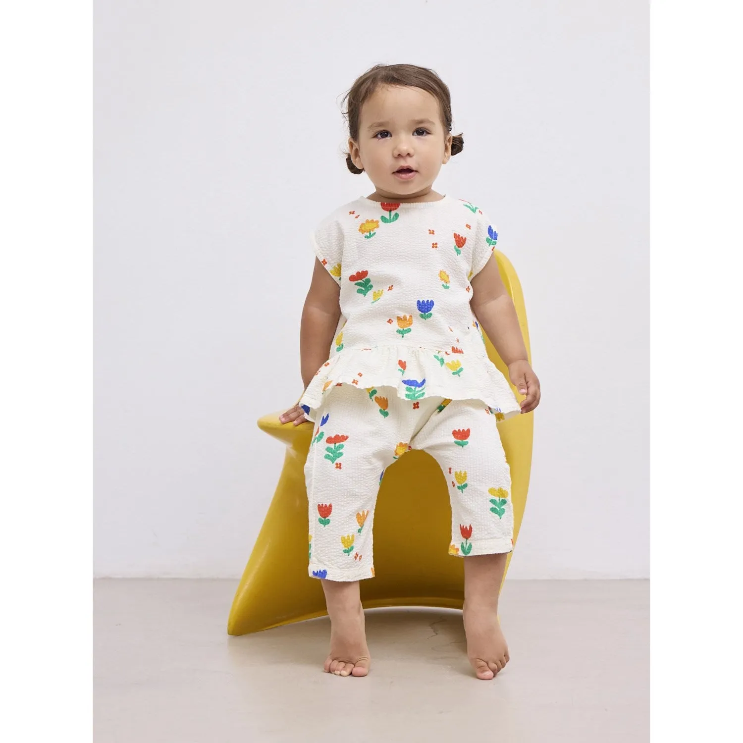 Bobo Choses Offwhite Garden Party All Over Woven Harem Pants