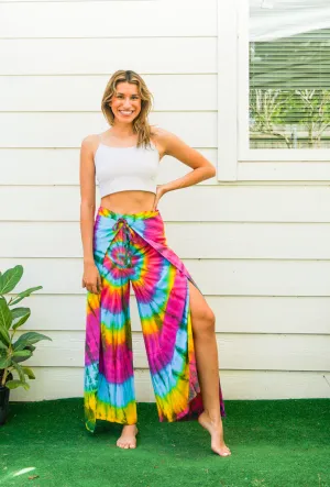 Boho Swirl Palazzo Wrap Pants