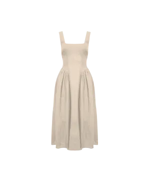 BRIDGETTE LINEN DRESS NATURAL
