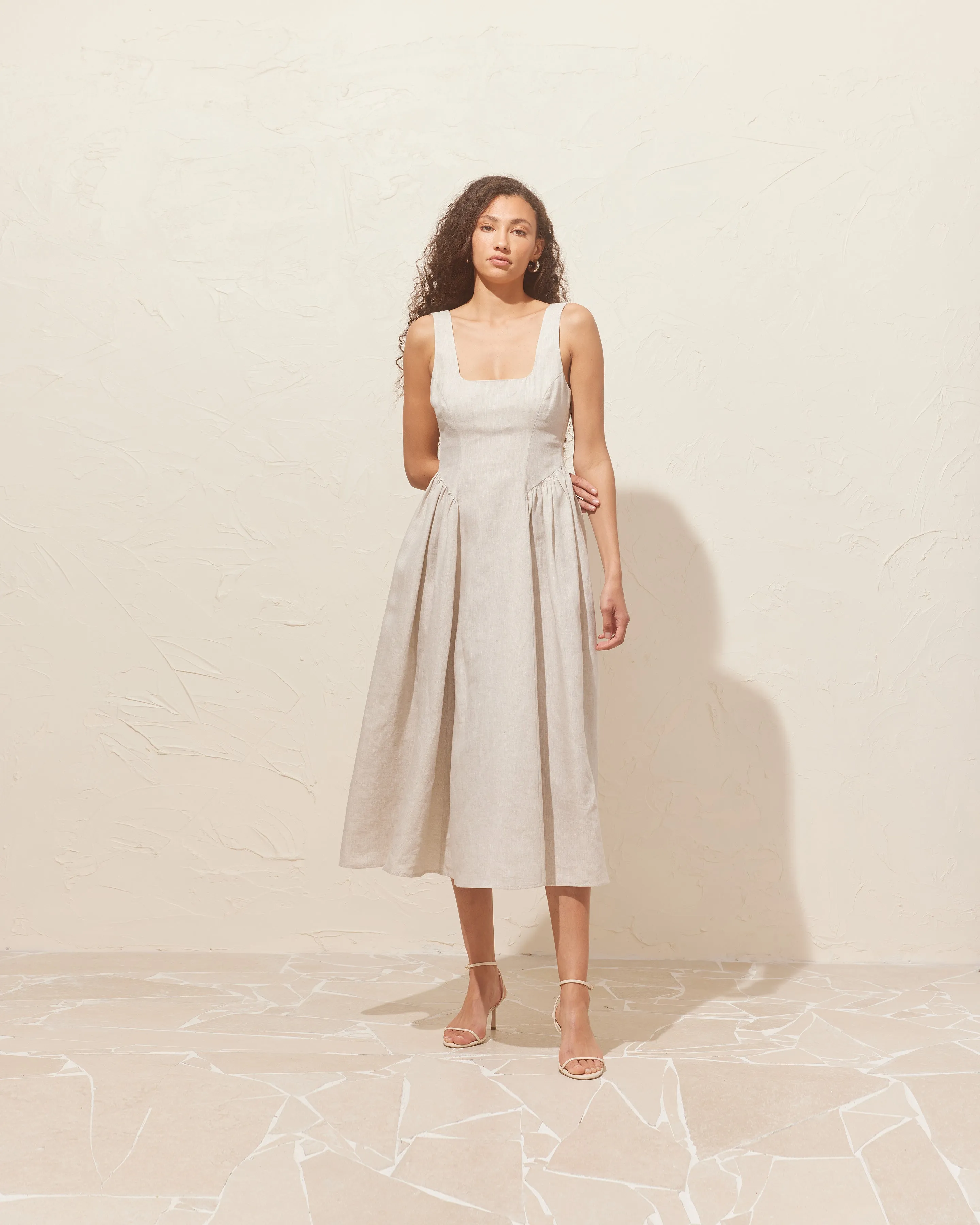 BRIDGETTE LINEN DRESS NATURAL
