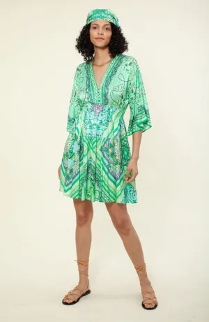 Cinched Waist V Neck Dress