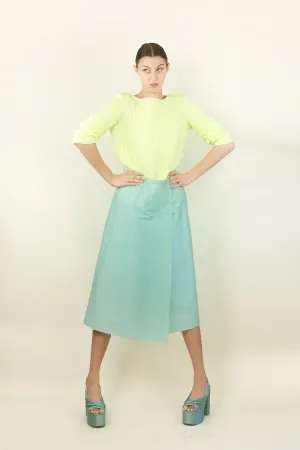 Courreges Couture c. 1970's/80's Mint Green A Line Skirt