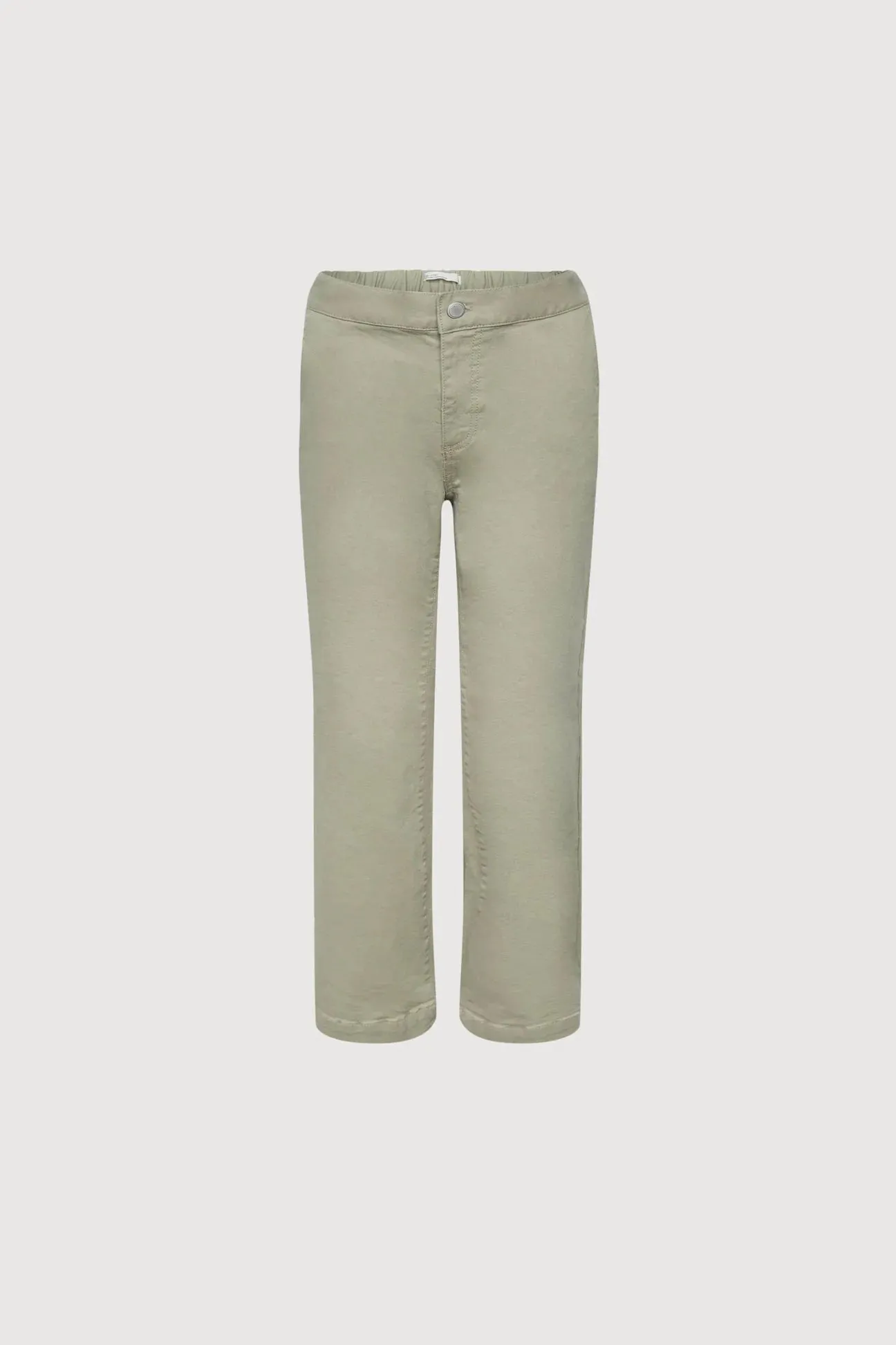 Cropped Twill Wide Leg Pant
