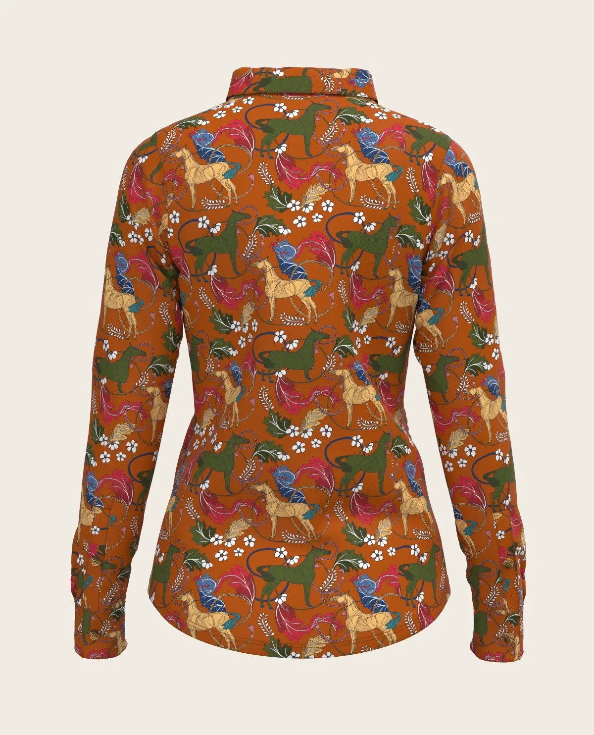 Espoir Everyday Button Shirt  Long Sleeve Flower Power