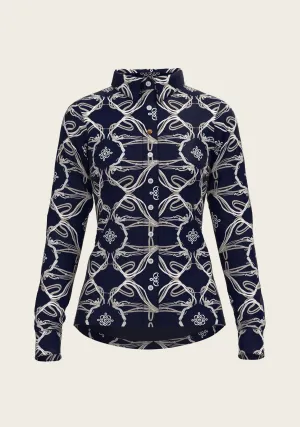Espoir Everyday Button Shirt Long Sleeve  Roped Bridle  Navy
