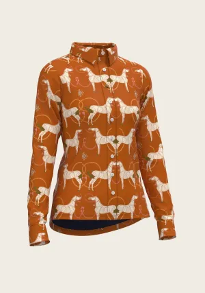 Espoir Everyday Button Shirt  Long Sleeve  Roped Horse Tan