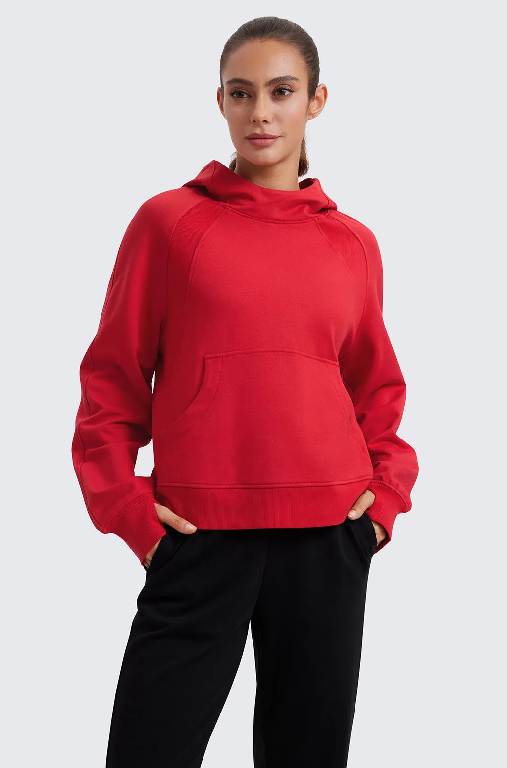 Fleece Mock Neck Hoodies