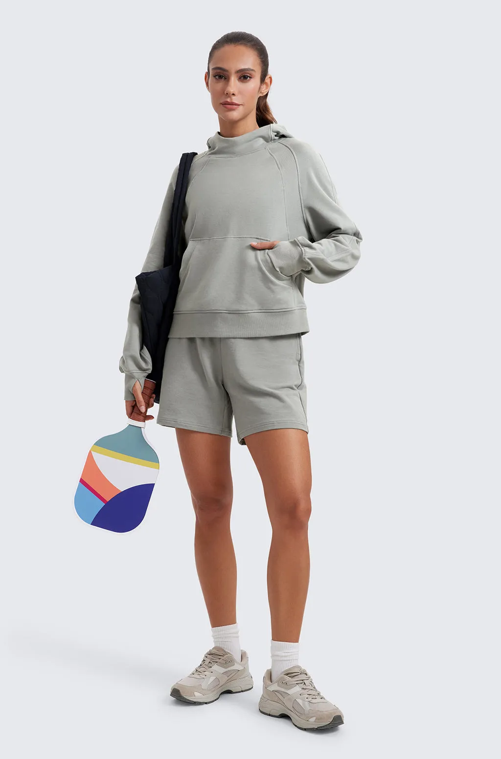 Fleece Mock Neck Hoodies