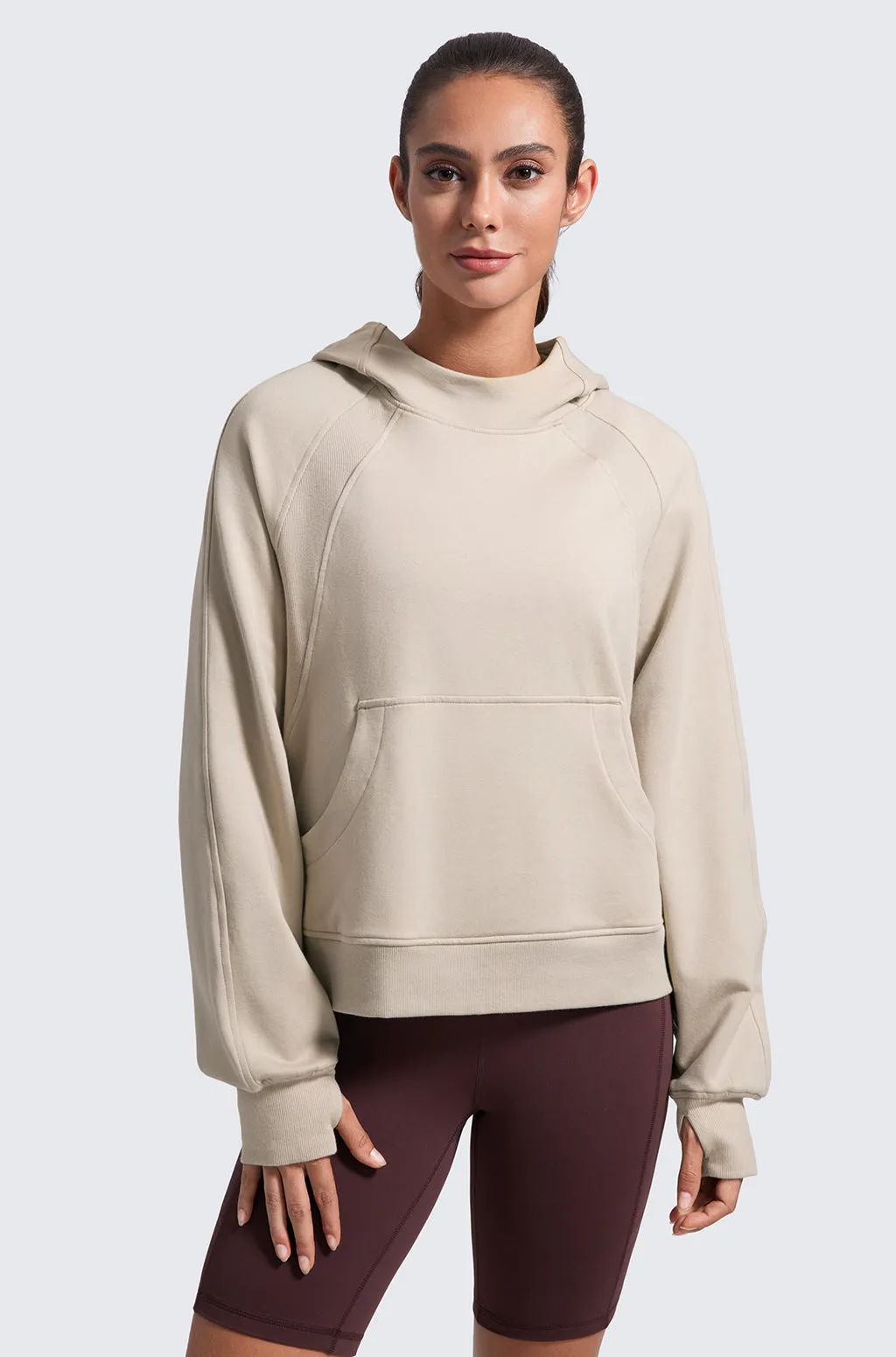 Fleece Mock Neck Hoodies