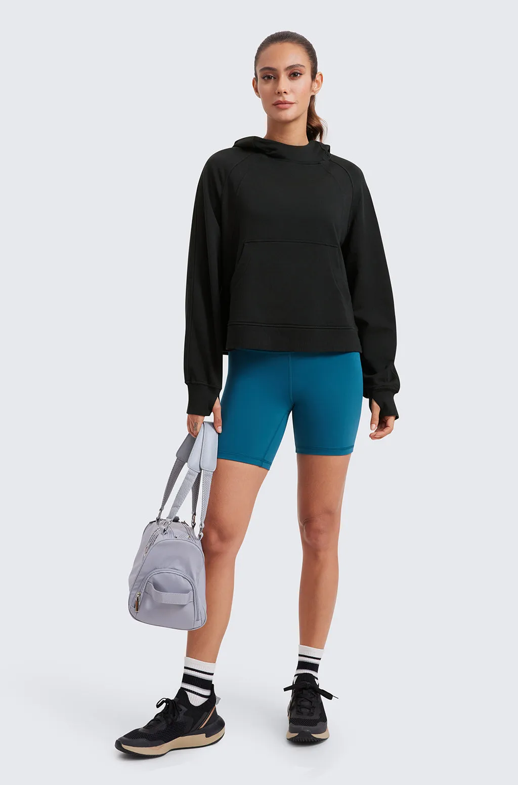 Fleece Mock Neck Hoodies