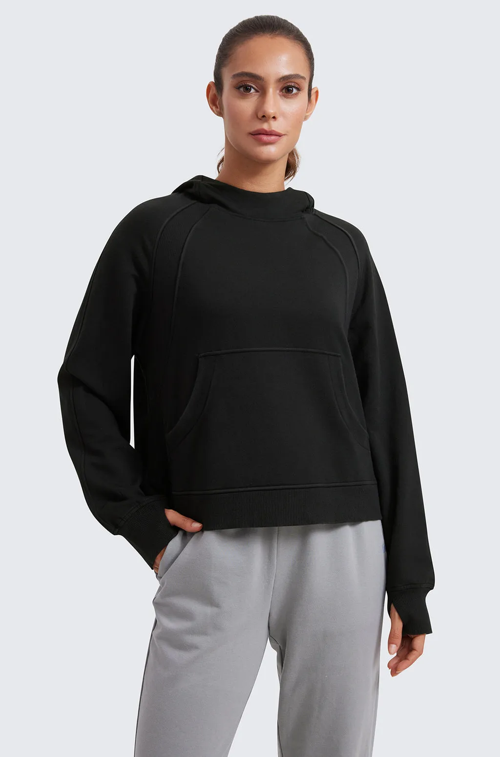 Fleece Mock Neck Hoodies