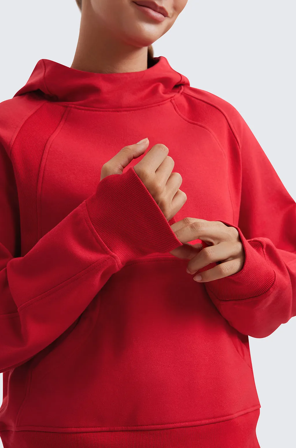 Fleece Mock Neck Hoodies