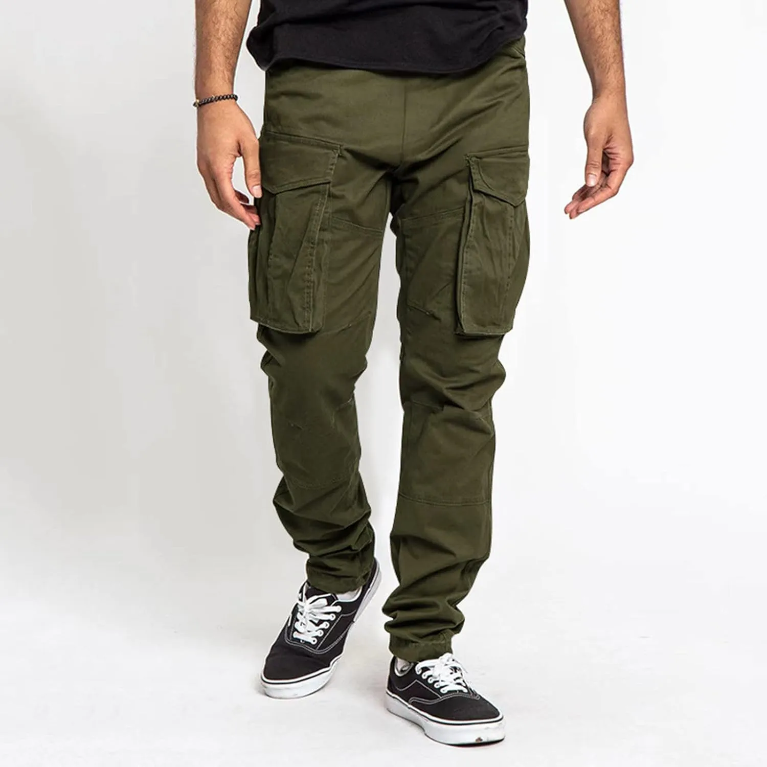 GIERIDUC Men's Water Resistant Hiking Pants Mens Long Pants for Swimming Sweat Pants for Mens Baggy Side Button Track Pants