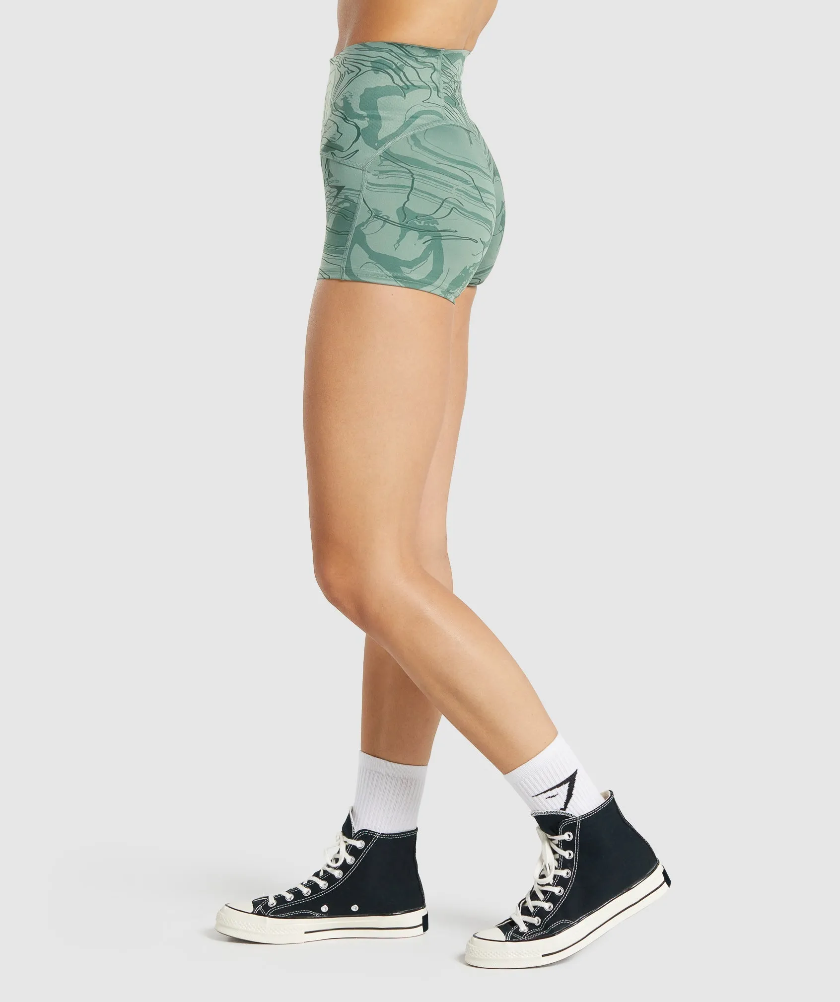 GS Power Support Shorts - Green Print