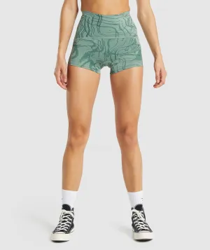 GS Power Support Shorts - Green Print