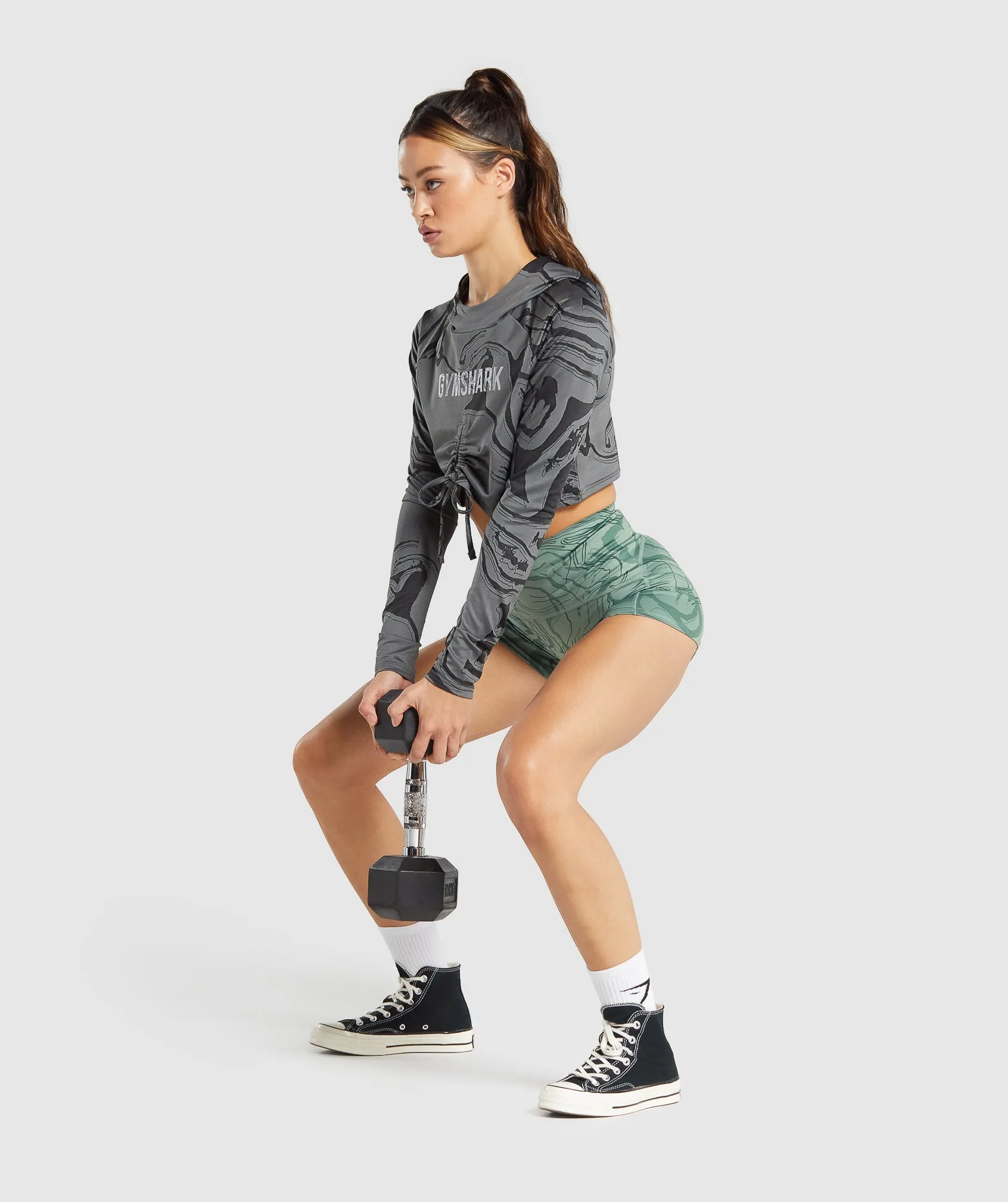 GS Power Support Shorts - Green Print