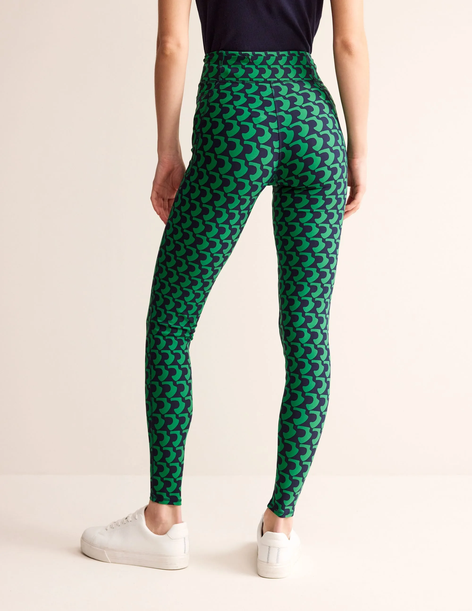 High Waist Pocket Leggings-Green Tambourine, Arc Geo