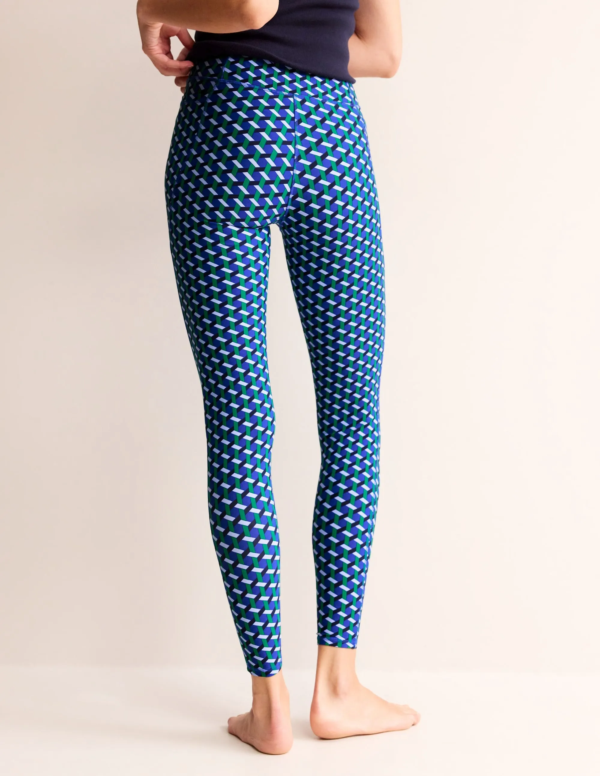 High Waist Pocket Leggings-Surf the Web, Honeycomb Geo