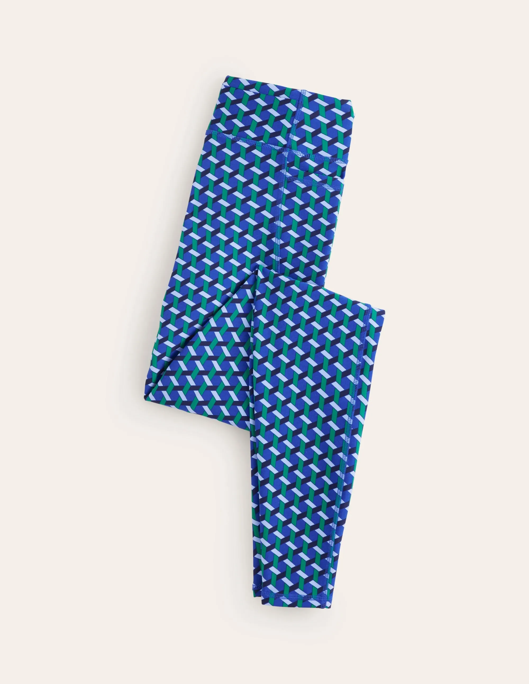 High Waist Pocket Leggings-Surf the Web, Honeycomb Geo