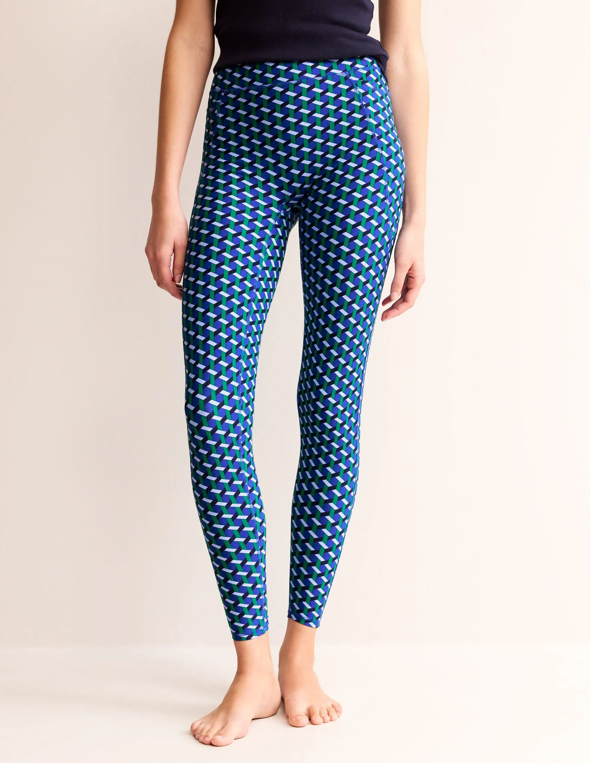High Waist Pocket Leggings-Surf the Web, Honeycomb Geo