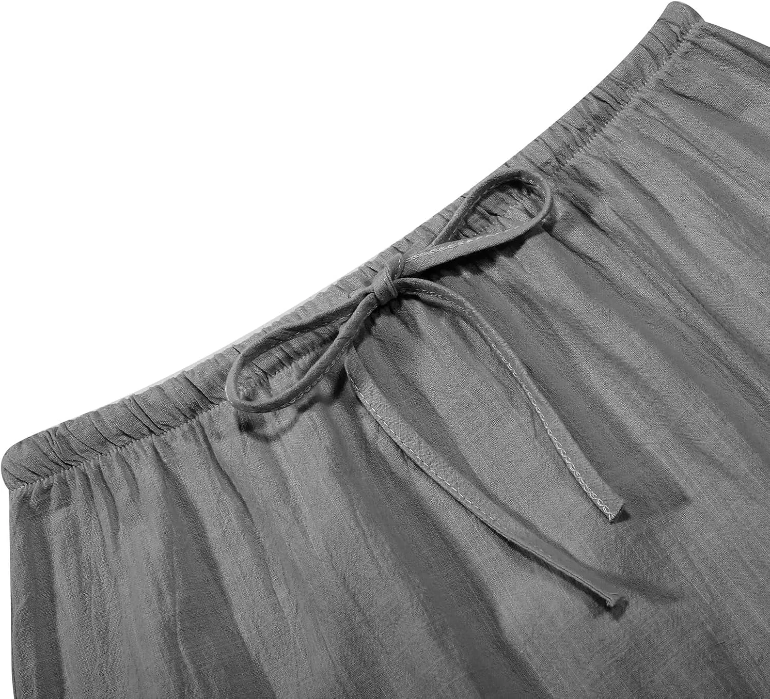 Linen Maxi Skirts for Women Trendy Summer Comfy Drawstring Waist A Line Skirts 2025 Vacation Boho Long Flowy Skirts