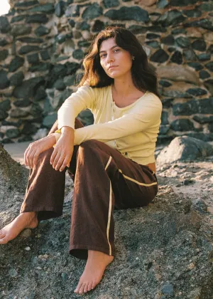 Linen Track Pant - Espresso