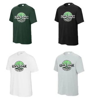 Live Oak Moisture Wicking T-Shirt (Round Logo), Youth & Adult Sizing