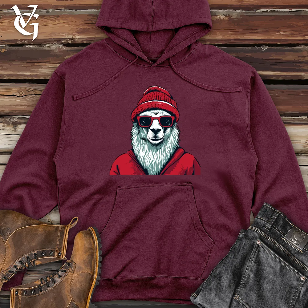 Llama Cozy Vibes Midweight Hooded Sweatshirt