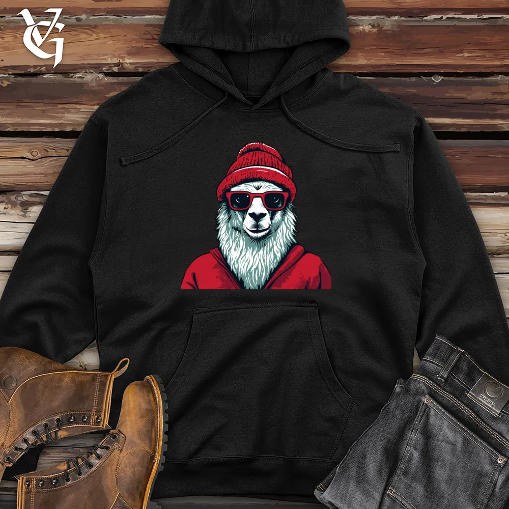 Llama Cozy Vibes Midweight Hooded Sweatshirt