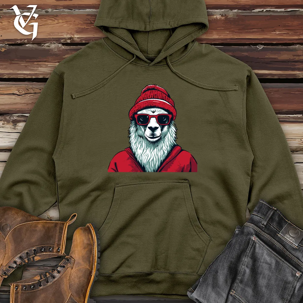 Llama Cozy Vibes Midweight Hooded Sweatshirt