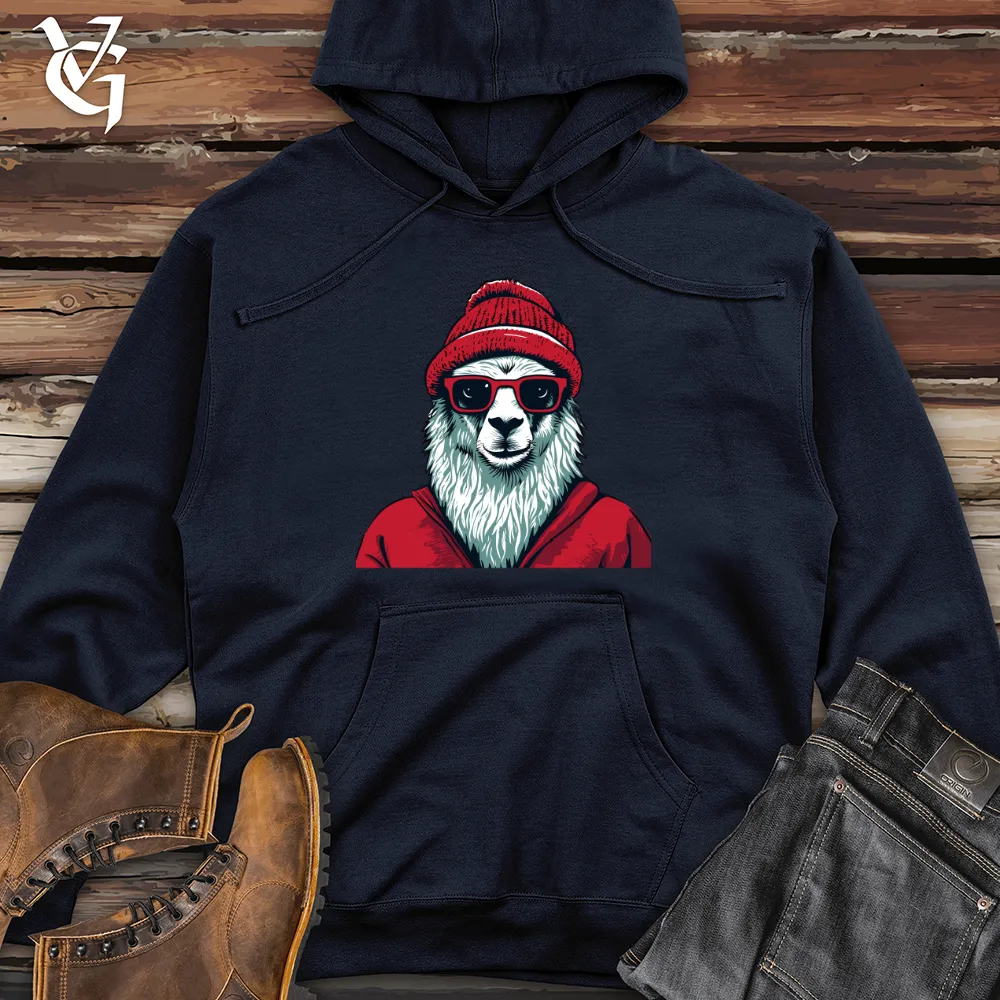 Llama Cozy Vibes Midweight Hooded Sweatshirt