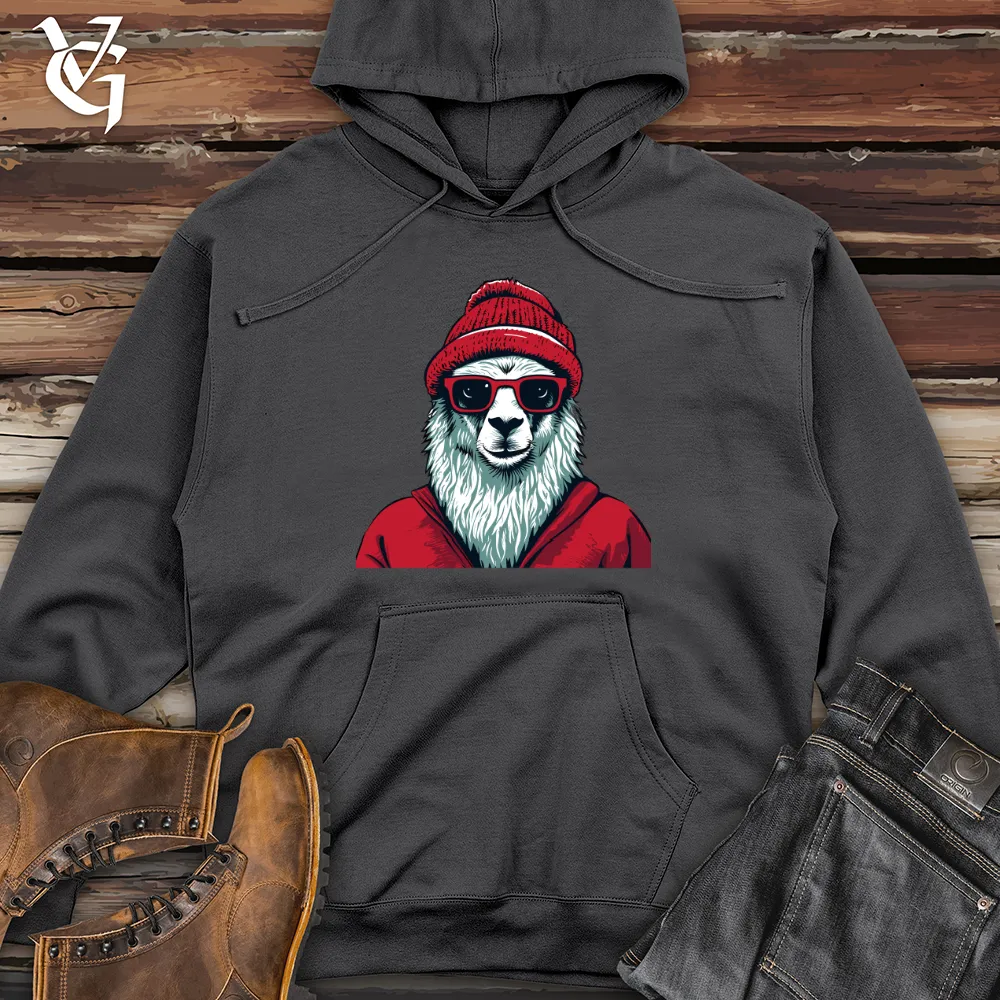 Llama Cozy Vibes Midweight Hooded Sweatshirt