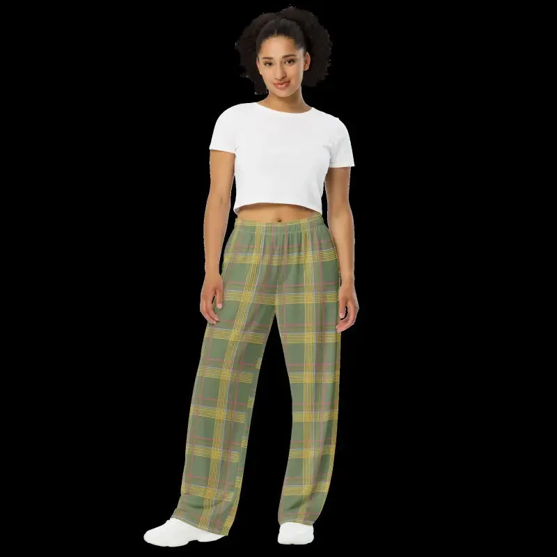 Luxurious Green Wide Leg Pants Party Vibes