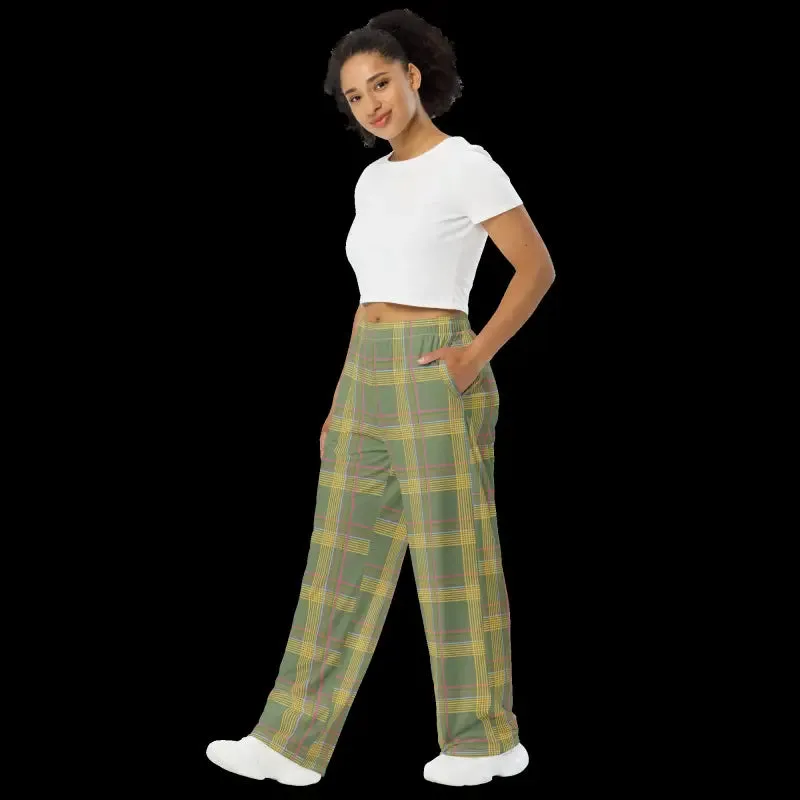 Luxurious Green Wide Leg Pants Party Vibes