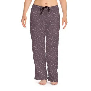 Mauve Womens Pajama Pants Dandelion Delight