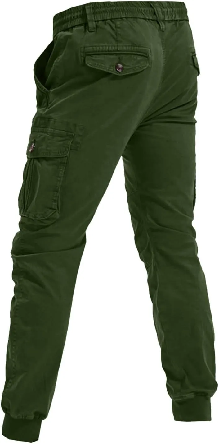 Men's Joggers Leggings Color Pants Casual Multi-Pocket Men's Trousers Tooling Solid Men's Pants Athletic Pants