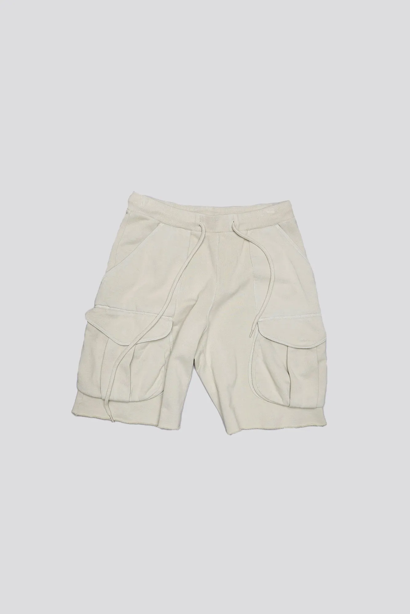 MULTIPOCKET RELAXED SWEATSHORTS - LIGHT STONE