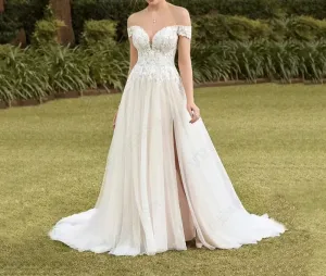 Off Shoulder Lace/Tulle Wedding Gown All Sizes/Colors