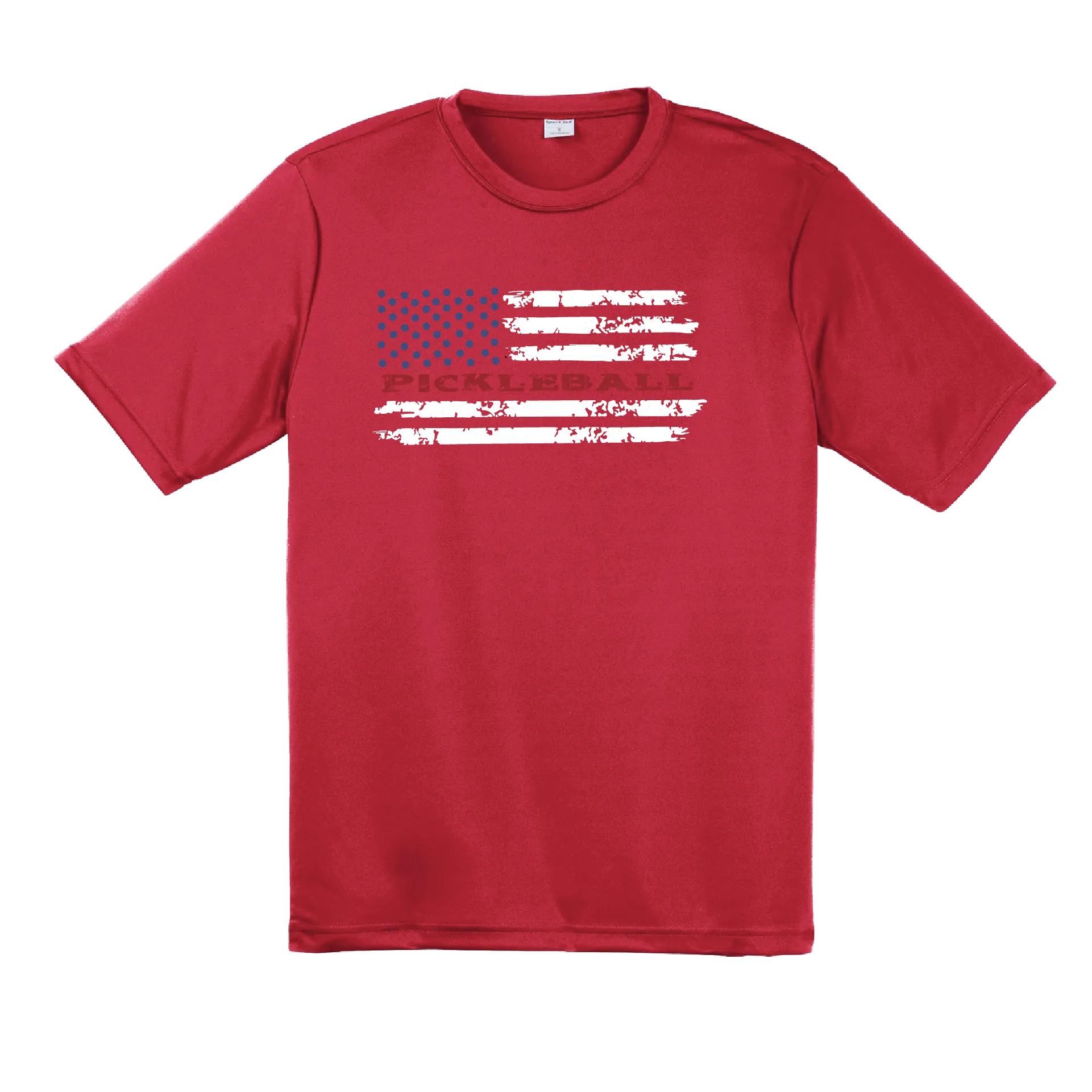 Pickleball Flag (Customizable) | Men's Short Sleeve Athletic Shirt | 100% Polyester