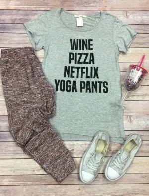 Pizza Netflix Yoga Pants: Grey