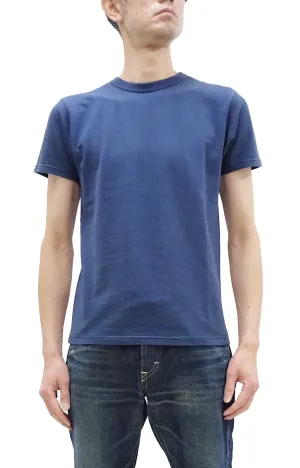 Samurai Jeans T-shirt Men's Plain Short Sleeve French Terry Fabric Tee Inlay Loopwheele T-Shirt SJST24-RIM Tetsukon Faded-Navy