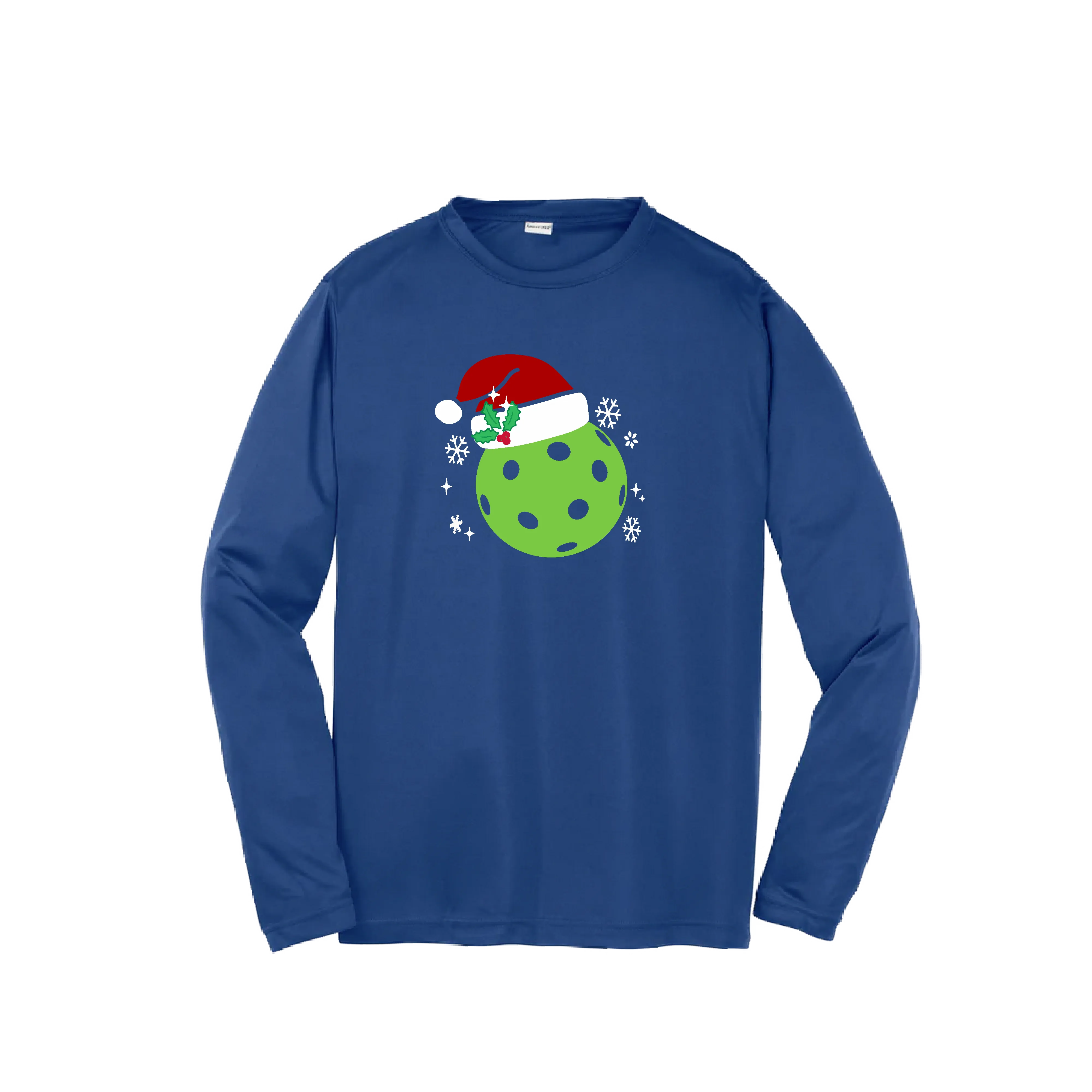 Santa Hat | Youth Long Sleeve Pickleball Shirts | 100% Polyester