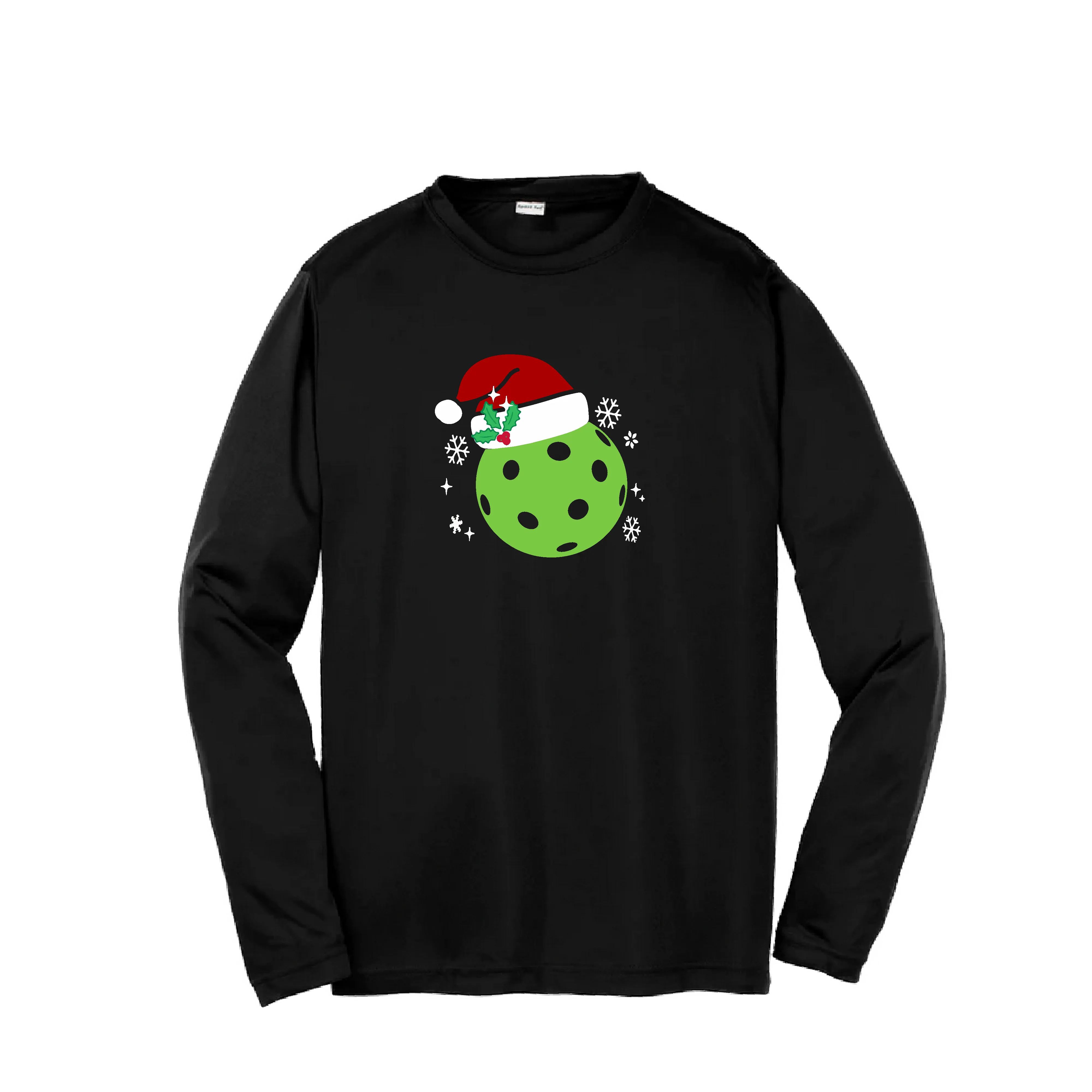 Santa Hat | Youth Long Sleeve Pickleball Shirts | 100% Polyester