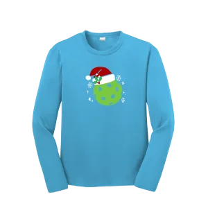 Santa Hat | Youth Long Sleeve Pickleball Shirts | 100% Polyester