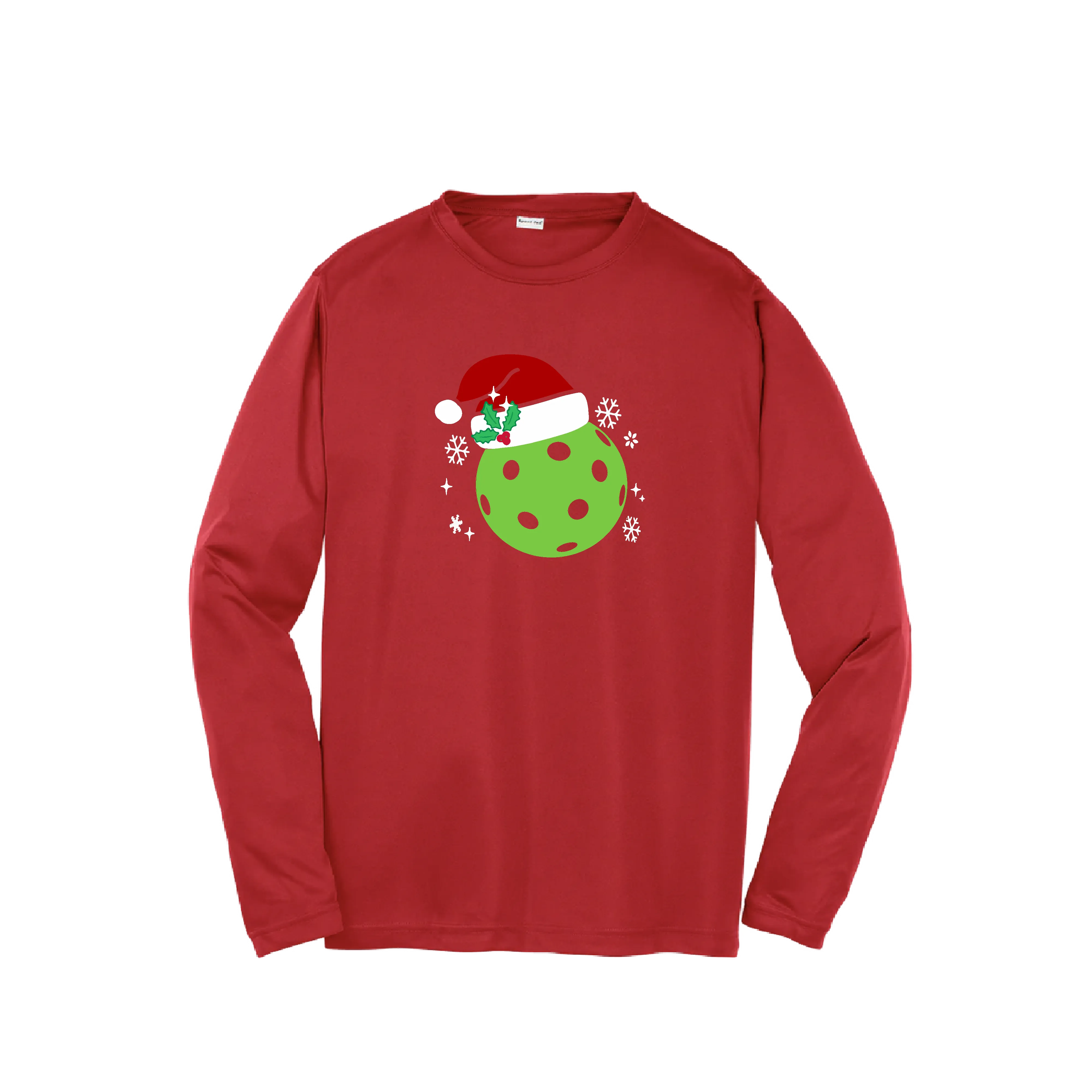 Santa Hat | Youth Long Sleeve Pickleball Shirts | 100% Polyester