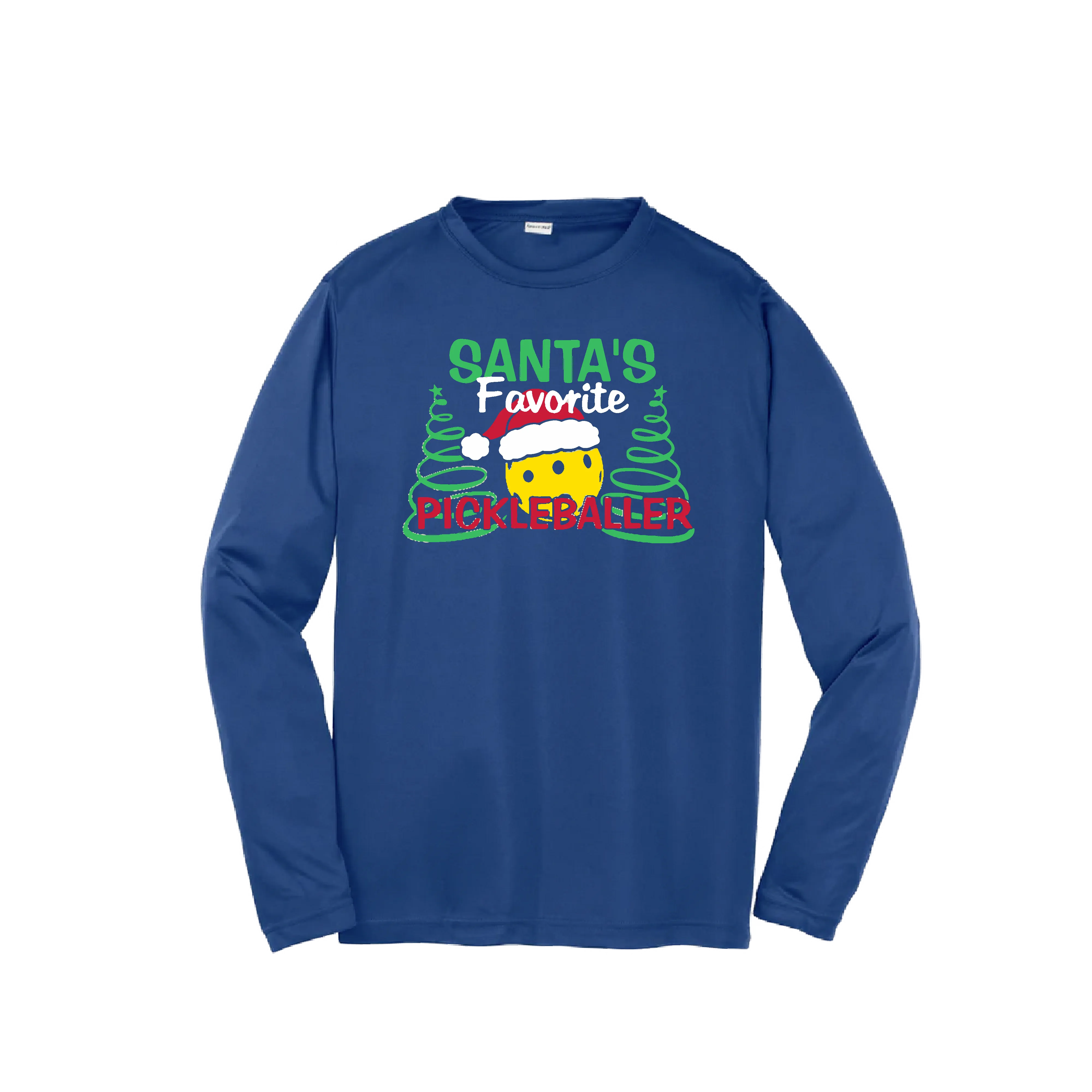 Santa's Favorite Pickleballer | Youth Long Sleeve Pickleball Shirts | 100% Polyester